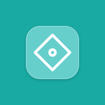 The TuckBuddy app icon: a teal square with a light diamond and a dot at its center.